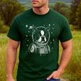 Astronaut Boston Terrier Space Galaxy Dog Lovers Men's Casual T-Shirt Forest