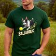 Ballaholic Boston Terrier Dog Chasing Bostie Ball Men's Casual T-Shirt Forest