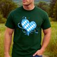Bavarian Flag As Heart Blue Diamond Bavaria Men's Casual T-Shirt Forest