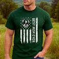 Best Boston Terrier Dog Mom Ever USA Flag For Men Women Kids Men's Casual T-Shirt Forest