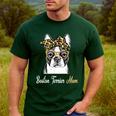 Birthday And Mother's Day -Boston Terrier Mom Men's Casual T-Shirt Forest