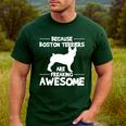Boston Terrier Awesome Men's Casual T-Shirt Forest