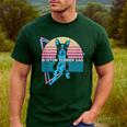 Boston Terrier Dad Retro Men's Casual T-Shirt Forest
