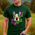 Boston Terrier In Day Of The Dead Sugar Skull Dog Men's Casual T-Shirt Forest