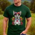 Boston Terrier Dia De Los Muertos Day Of The Dead Dog Skull For Men Women Kids Men's Casual T-Shirt Forest
