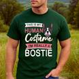 Boston Terrier Dog Bostie Halloween Costume Dog For Kids Men's Casual T-Shirt Forest