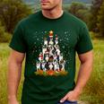 Boston Terrier Dog Christmas Tree Santa Hat Xmas Pajama Men Women Kids Men's Casual T-Shirt Forest