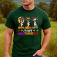 Boston Terrier Dog Halloween Christmas Hallothanksmas Men Women Kids Men's Casual T-Shirt Forest