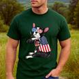 Boston Terrier Dog Merica 4th Of July Usa American Flag Men Men's Casual T-Shirt Forest