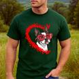 Boston Terrier Dog Mom Dad Valentine’s Day Pet Lover For Men Women Kids Men's Casual T-Shirt Forest