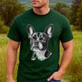Boston Terrier Dog Motif Pet Illustration Boston Terrier For Men Women Kids Men's Casual T-Shirt Forest