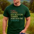 Boston Terrier Dog Owner Coffee Lovers Quote Vintage Retro For Men Women Men's Casual T-Shirt Forest
