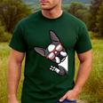 Boston Terrier Dog From Side Boston Bull Men's Casual T-Shirt Forest