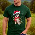 Boston Terrier Dog Ugly Christmas Dog Xmas For Men Women Kids Men's Casual T-Shirt Forest
