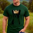 Boston Terrier Dog Wearing Crown For Men Women Girls Kids Men's Casual T-Shirt Forest