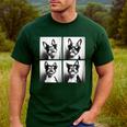 Boston Terrier Dogs With Sunglasses Photo Pets Meme Men's Casual T-Shirt Forest