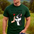 Boston Terrier Grandma Mother's Day Dog Mom Men's Casual T-Shirt Forest