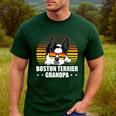 Boston Terrier Grandpa Dog Owner Boston Terrier Men's Casual T-Shirt Forest