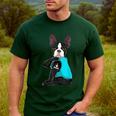 Boston Terrier I Love Mom Apparel Men's Casual T-Shirt Forest