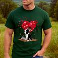 Boston Terrier Lover Heart Shape Boston Terrier Valentine Men's Casual T-Shirt Forest