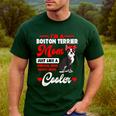 Boston Terrier Mom American Gentleman Dog Mother's Day Men's Casual T-Shirt Forest
