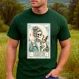 Boston Terrier Mom Skeleton Tarot Card Witch Vibes Dog Mom Men's Casual T-Shirt Forest