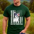 Boston Terrier Papa Cool Dog Lover USA American Flag Men Women Men's Casual T-Shirt Forest