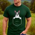 Boston Terrier In The Pocket Cute Boston Terrier Dog Lovers For Men Women Girls Kids Men's Casual T-Shirt Forest