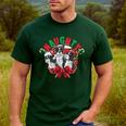 Boston Terrier Santa Claus Elf Reindeer Christmas Dog X-Mas Men's Casual T-Shirt Forest