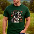 Boston Terrier Is My Valentine Cute Pet Dog Owner Valentine Men's Casual T-Shirt Forest