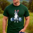 Boston Terrier Weightlifting Deadlift Men Fitness Gym Men's Casual T-Shirt Forest