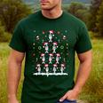 Boston Terrier Xmas Tree Lights For Men Women Boston Terrier Men's Casual T-Shirt Forest