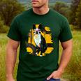 Boston Terrier s Mid-Century Modern Art s Street Grunge Men's Casual T-Shirt Forest