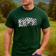 Bulldogs School Spirit Bulldog Pride Checkered Teacher Men&#x27;s Casual T-Shirt Forest