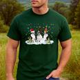 Christmas Boston Terrier Santa Dog Lover Men's Casual T-Shirt Forest