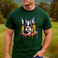 Colorful Boston Terrier Dog For Men Women Kids Men's Casual T-Shirt Forest