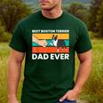 Cute Boston Terrier Best Boston Terrier Dad Ever Men's Casual T-Shirt Forest