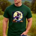 Cute Boston Terrier Halloween Costume Dog Lover Women Girls Men's Casual T-Shirt Forest