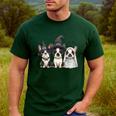 Cute Halloween Boston Terrier Dogs Witch Hat Ghost Dog For Men Women Kids Men's Casual T-Shirt Forest