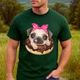 Cute Pug Shirt Donut Girls Dog Men's Casual T-Shirt Forest