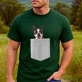 Dog In Your Pocket Boston Terrier For Men Women Girls Kids Men's Casual T-Shirt Forest