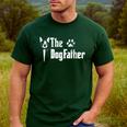 The Dogfather Boston Terrier Dog Dad Father's Day Men's Casual T-Shirt Forest