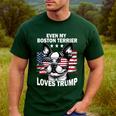 Even My Boston Terrier Loves Trump Trump Supporter Dog Lover Men's Casual T-Shirt Forest