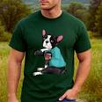 Father's Day Gift Dog Dad Boston Terrier i Love Dad Tattoo Men's Casual T-Shirt Forest