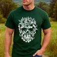 Halloween Costume Skull Boston Terrier Dog Lover Men's Casual T-Shirt Forest
