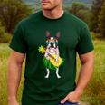 Hawaiian Boston Terrier Dog Pineapple Ukulele Summer For Men Women Girls Kids Men's Casual T-Shirt Forest