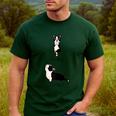 Inhale Exhale Yoga Boston Terrier Tshirt Men's Casual T-Shirt Forest