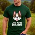 Just a Girl Who Loves Boston Terriers Men's Casual T-Shirt Forest