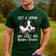 Just a Woman Who Loves Her Boston Terrier Cute Dog Mom Men's Casual T-Shirt Forest
