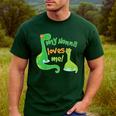 Kids My Nonna Loves Me Dinosaur Grandson Men's Casual T-Shirt Forest